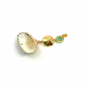 Preview: Ekaterini earrings sunrise shells, green Swarovski crystals and with gold accents, back